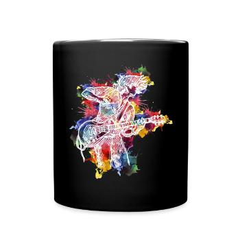 Gitarren-Evolution-Aquarell-Design für - Tasse einfarbig - Schwarz - Vorne