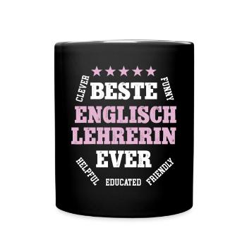 Beste Englischlehrerin English Englisch Lehrerin - Tasse einfarbig - Schwarz - Vorne