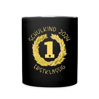 Bye Bye Kindergarten ABC Schulkind 2024 - Tasse einfarbig - Schwarz - Vorne
