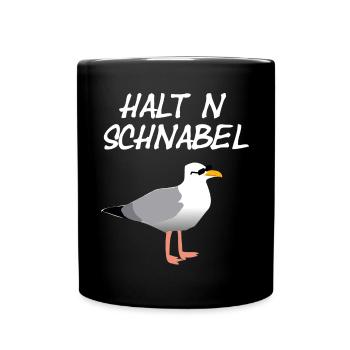 Coole Möwe - Tasse einfarbig - Schwarz - Vorne
