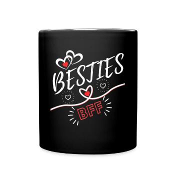 Besties Best friends Forever BFF Friends Keepsake - Full Colour Mug - black - Front