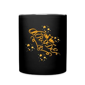 Gold Braut Verlobung Flitterwochen Hochzeit Boho - Tasse einfarbig - Schwarz - Vorne