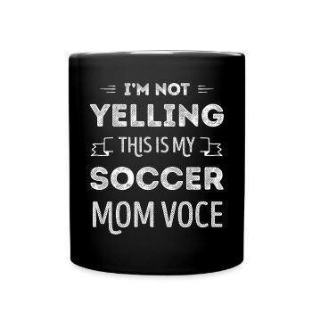 Voix de maman de football drôle - Mug uni - noir - Devant
