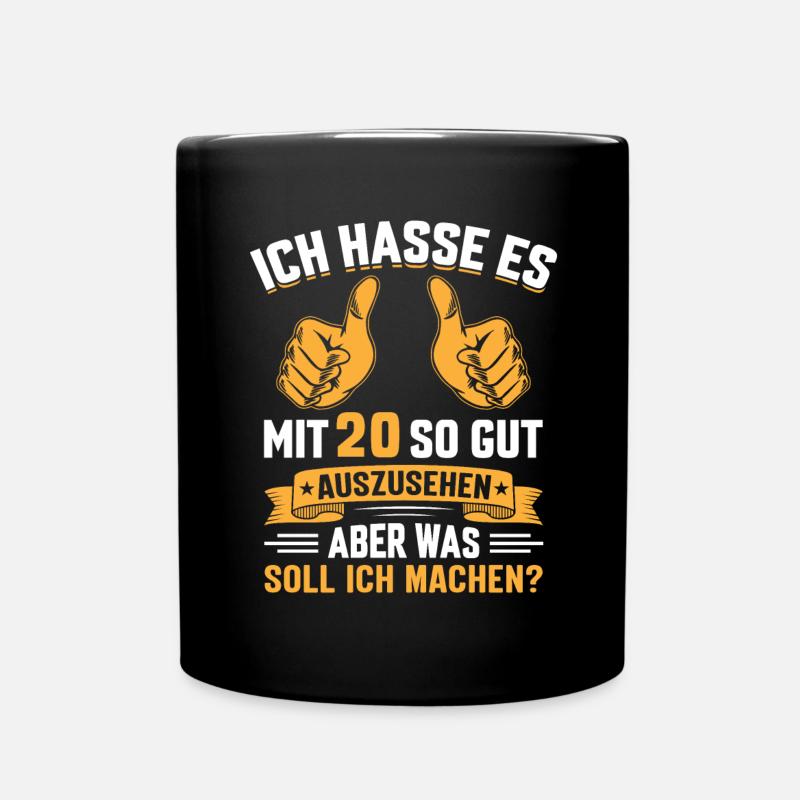 20. Geburtstag Mann Frau 20 Jahre - Tasse einfarbig - Schwarz
