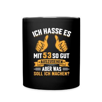 53. Geburtstag Mann Frau 53 Jahre - Tasse einfarbig - Schwarz - Vorne