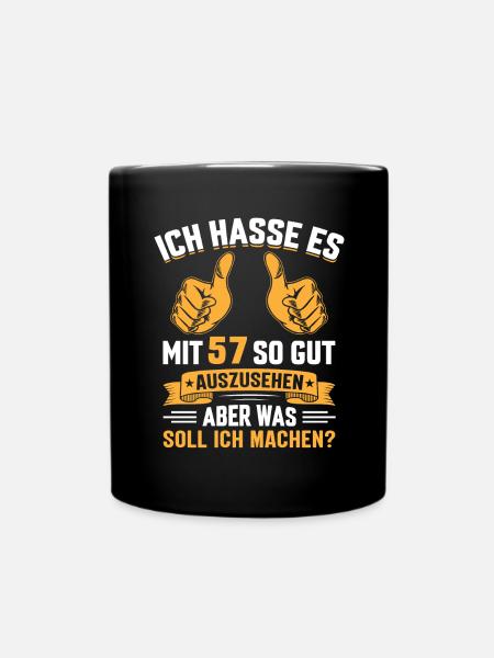 57. Geburtstag Mann Frau 57 Jahre - Tasse einfarbig - Schwarz