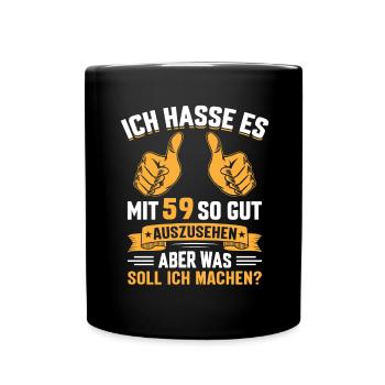 59. Geburtstag Mann Frau 59 Jahre - Tasse einfarbig - Schwarz - Vorne