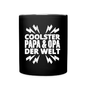 Coolster Opa und Papa der Welt - Tasse einfarbig - Schwarz - Vorne