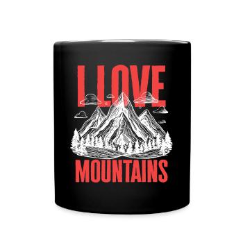 Bergsteiger Design - Tasse einfarbig - Schwarz - Vorne