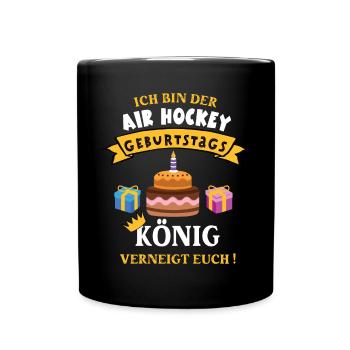 Air Hockey Geburtstag Spieler Trainer Airhockey - Tasse einfarbig - Schwarz - Vorne