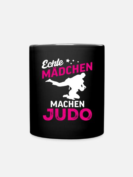 echte mädchen machen judo - Tasse einfarbig - Schwarz