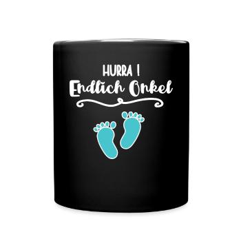 Onkel Werden Baby Verkündung Onkels Patenonkel - Tasse einfarbig - Schwarz - Vorne