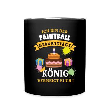 Paintball Spieler Geburtstag Trainer Geb - Tasse einfarbig - Schwarz - Vorne