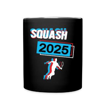 Squash 2025 Squasher Squashspieler Spieler - Tasse einfarbig - Schwarz - Vorne