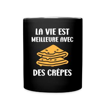 crêpe - Mug uni - noir - Devant