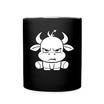 Stier - Tasse einfarbig - Schwarz - Vorne