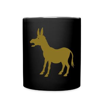 âne doré - Mug uni - noir - Devant