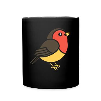rouge-gorge OISEAU - Mug uni - noir - Devant