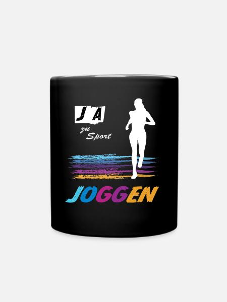 JA zu Laufen & Sport 🏃 Bunte Vibes - Tasse einfarbig - Schwarz