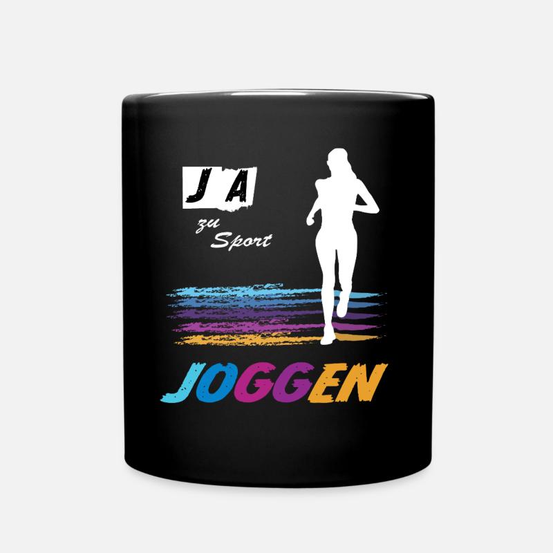 JA zu Laufen & Sport 🏃 Bunte Vibes - Tasse einfarbig - Schwarz