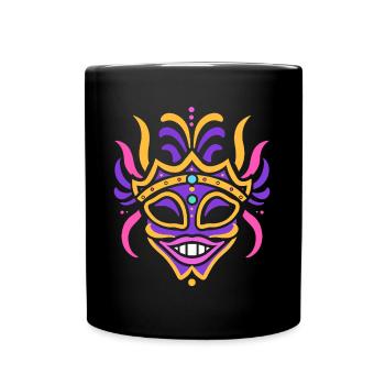 masque carnaval - Mug uni - noir - Devant