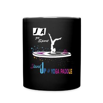 Yoga auf dem Paddle 🧘‍♀️ JA zu Sport Bunt & Stil - Tasse einfarbig - Schwarz - Vorne