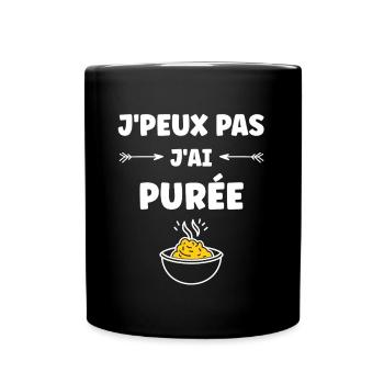 Purée - Mug uni - noir - Devant