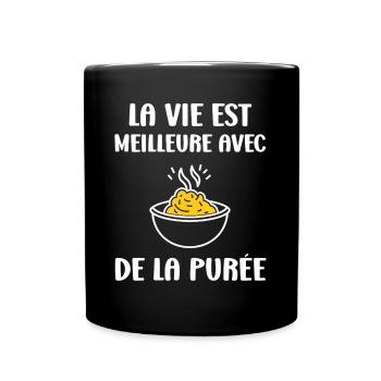 Purée - Mug uni - noir - Devant