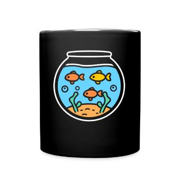 Aquarium - Tasse einfarbig - Schwarz - Vorne
