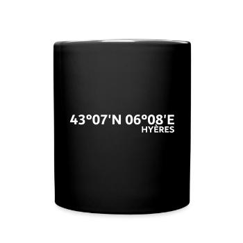 Hyères Koordinaten - Tasse einfarbig - Schwarz - Vorne