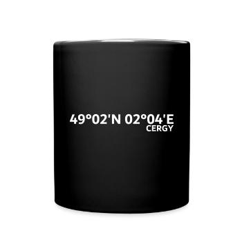 Coordonnées Cergy - Mug uni - noir - Devant