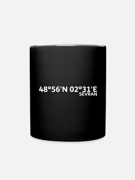 Sevran Koordinaten - Tasse einfarbig - Schwarz