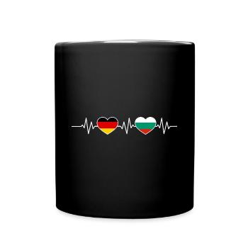 Heartbeat Germany Bulgaria - Full Colour Mug - black - Front