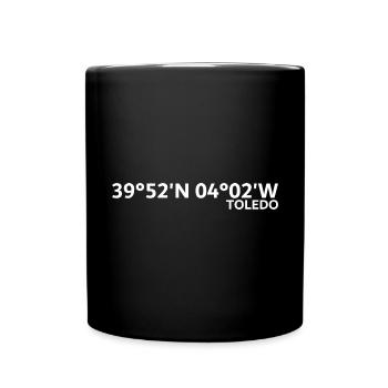 Toledo Koordinaten - Tasse einfarbig - Schwarz - Vorne