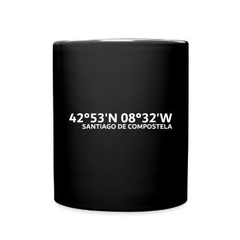 Santiago de Compostela Coordinates - Full Colour Mug - black - Front