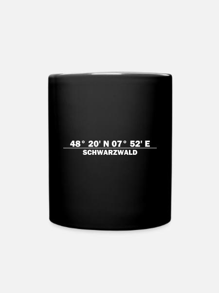 Schwarzwald Koordinaten - Tasse einfarbig - Schwarz