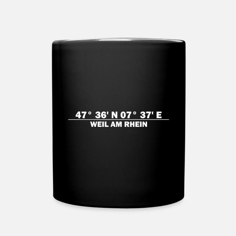 Weil am Rhein Koordinaten - Tasse einfarbig - Schwarz