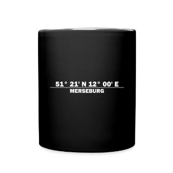 Merseburg Koordinaten - Tasse einfarbig - Schwarz - Vorne