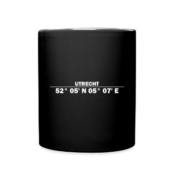 Utrecht Koordinaten - Tasse einfarbig - Schwarz - Vorne
