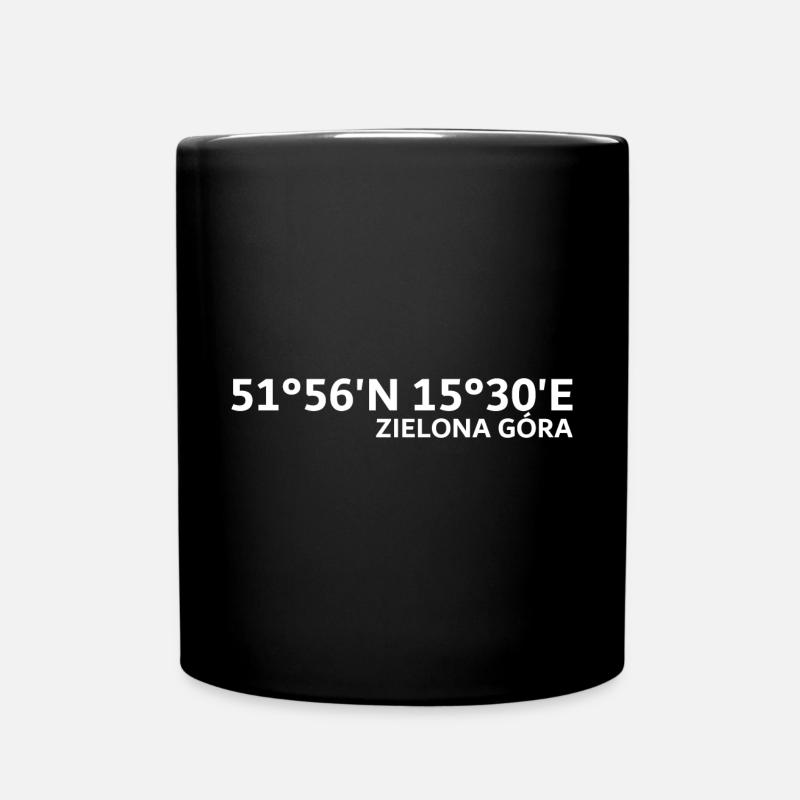 Zielona Góra Coordinates - Full Colour Mug - black