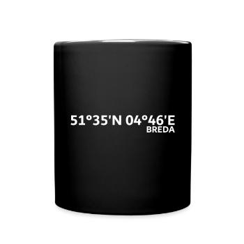Breda Koordinaten - Tasse einfarbig - Schwarz - Vorne