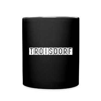 Troisdorf Flughafentafel - Tasse einfarbig - Schwarz - Vorne