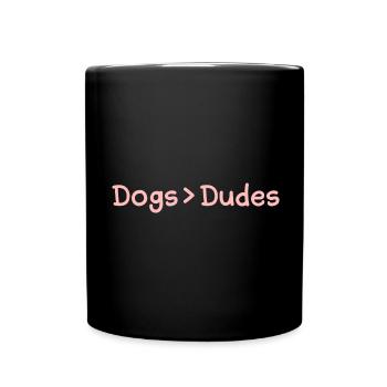 Chiens > Dudes chiens devant les mecs disant pour les femmes - Mug uni - noir - Devant
