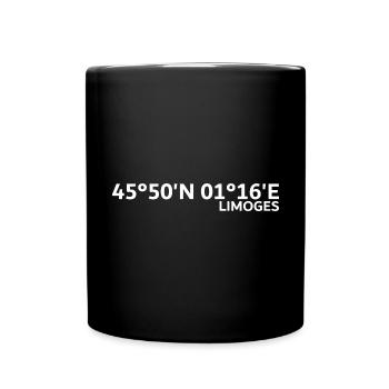 Coordonnées de Limoges - Mug uni - noir - Devant