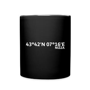 Nizza Koordinaten - Tasse einfarbig - Schwarz - Vorne