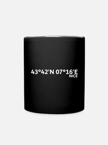 Nice Koordinaten - Tasse einfarbig - Schwarz