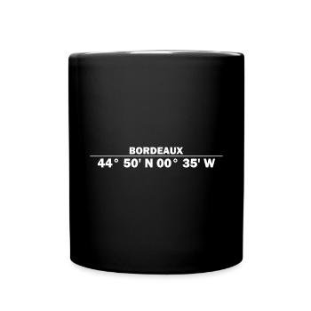 Coordonnées de Bordeaux - Mug uni - noir - Devant