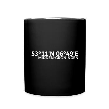 Midden-Groningen coordinates - Full Colour Mug - black - Front