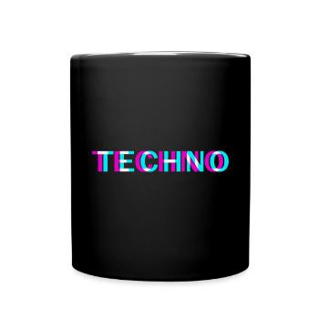 Techno Rave Festival Electro Musik Raver - Tasse einfarbig - Schwarz - Vorne