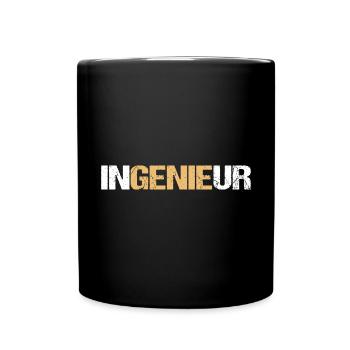 Ingenieur Genie Lustiges Maschinenbau Studenten - Tasse einfarbig - Schwarz - Vorne